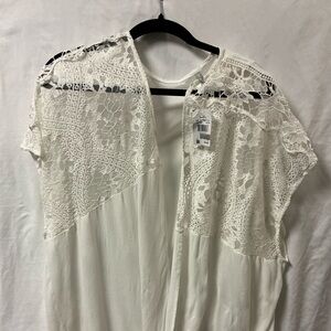 Vanity White Lace Coverup Swim Kimono